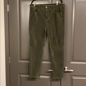 American Eagle High Rise Corduroy Jegging 18 Green